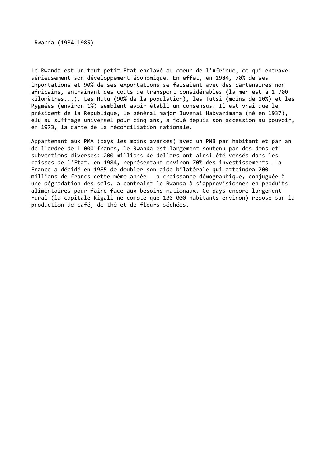Prévisualisation du document Rwanda (1984-1985)