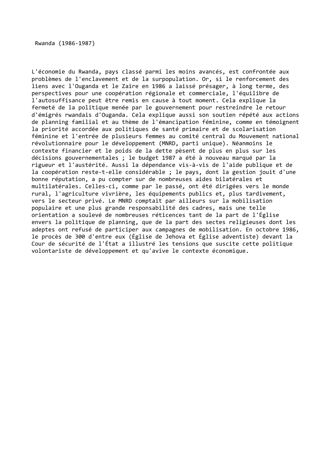 Prévisualisation du document Rwanda (1986-1987)