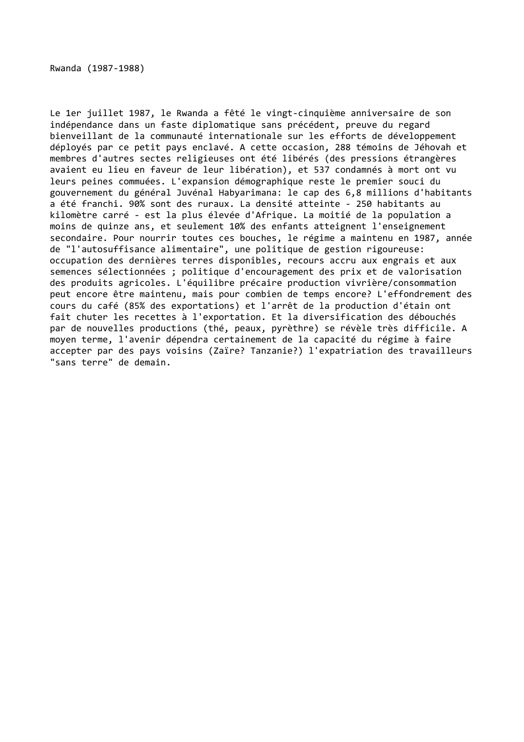 Prévisualisation du document Rwanda (1987-1988)