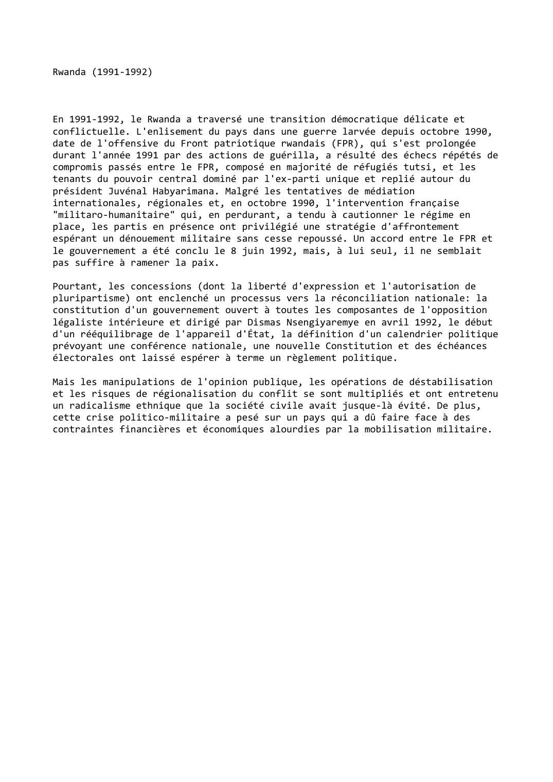 Prévisualisation du document Rwanda (1991-1992)