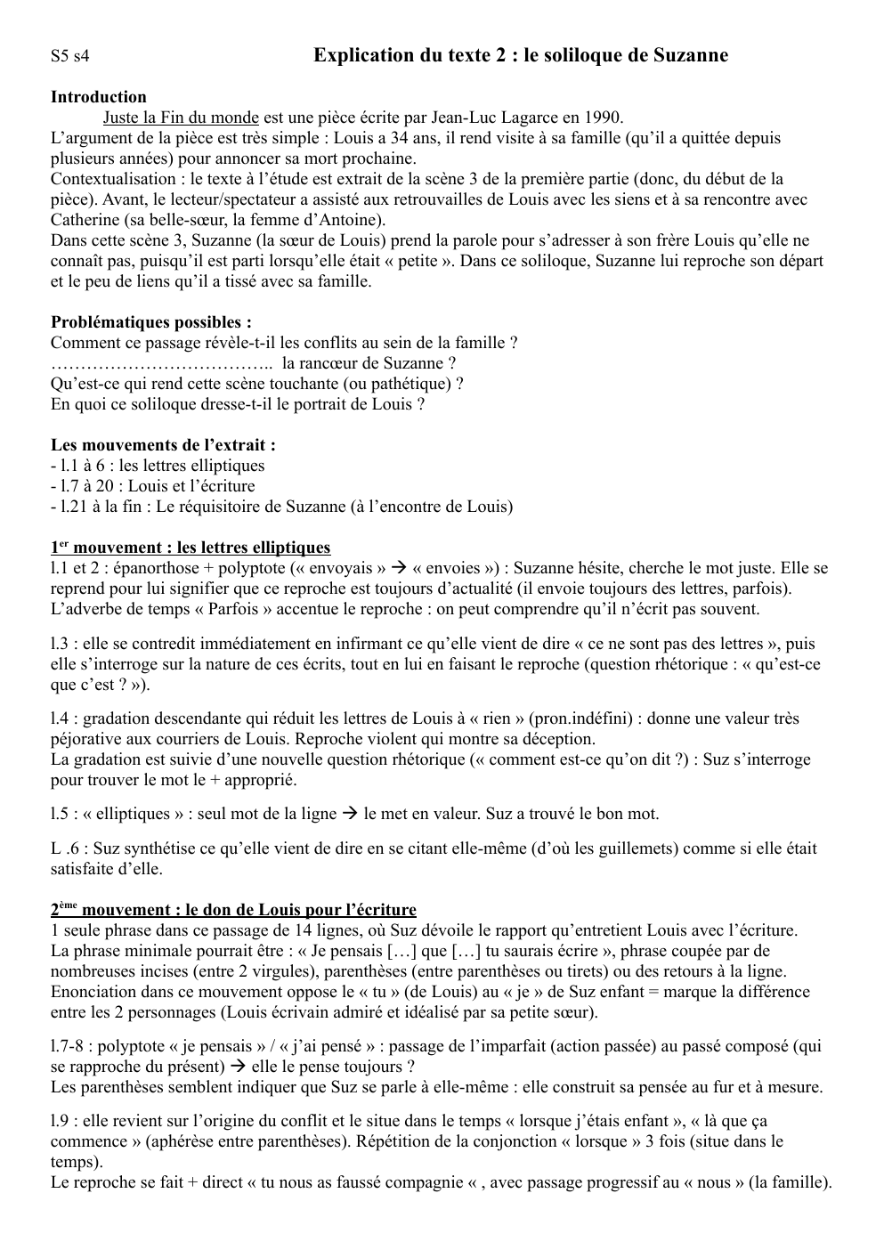 Prévisualisation du document Explication du texte 2 : le soliloque de Suzanne