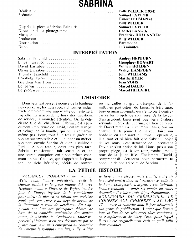 Prévisualisation du document SABRINA
