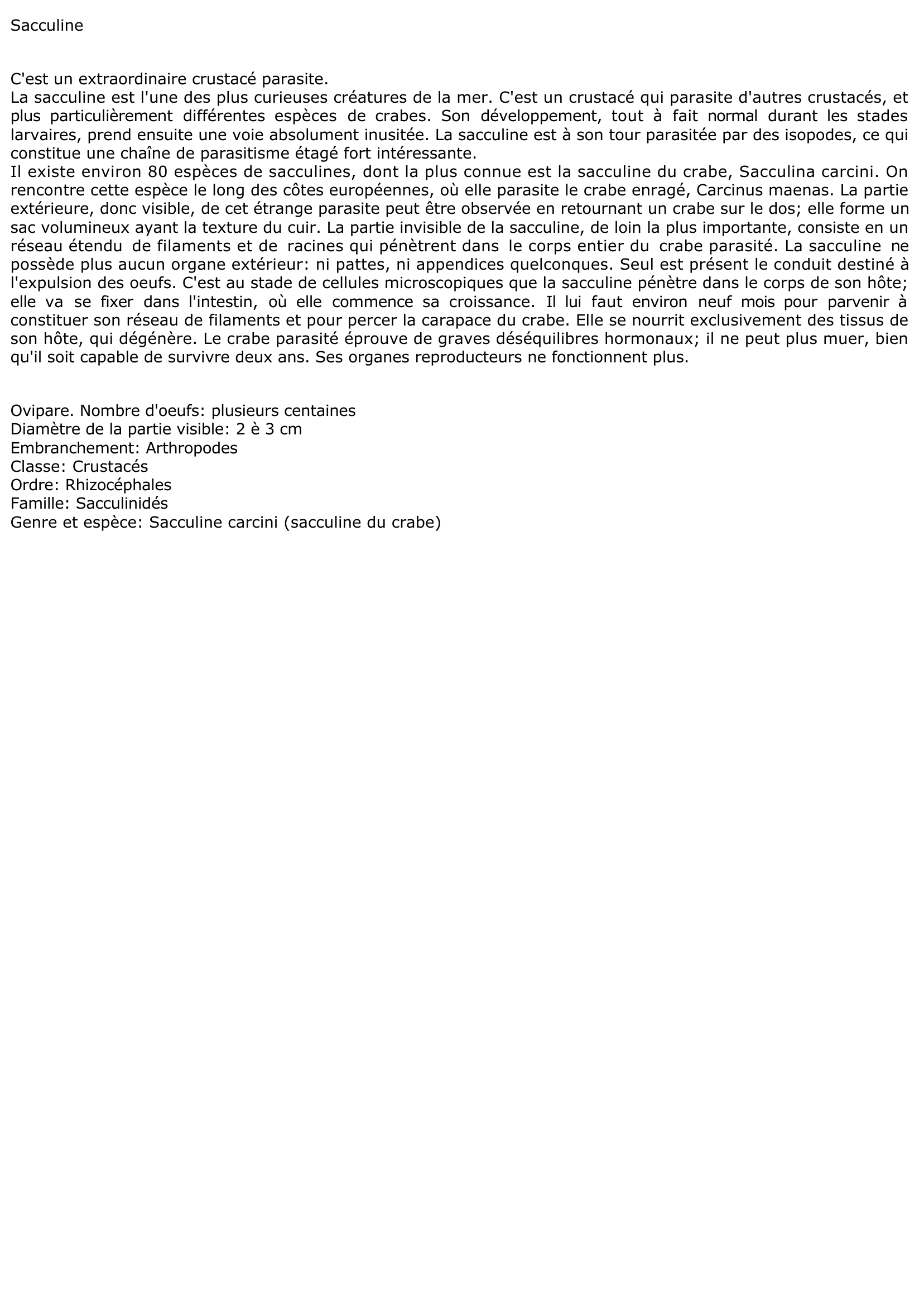 Prévisualisation du document Sacculine