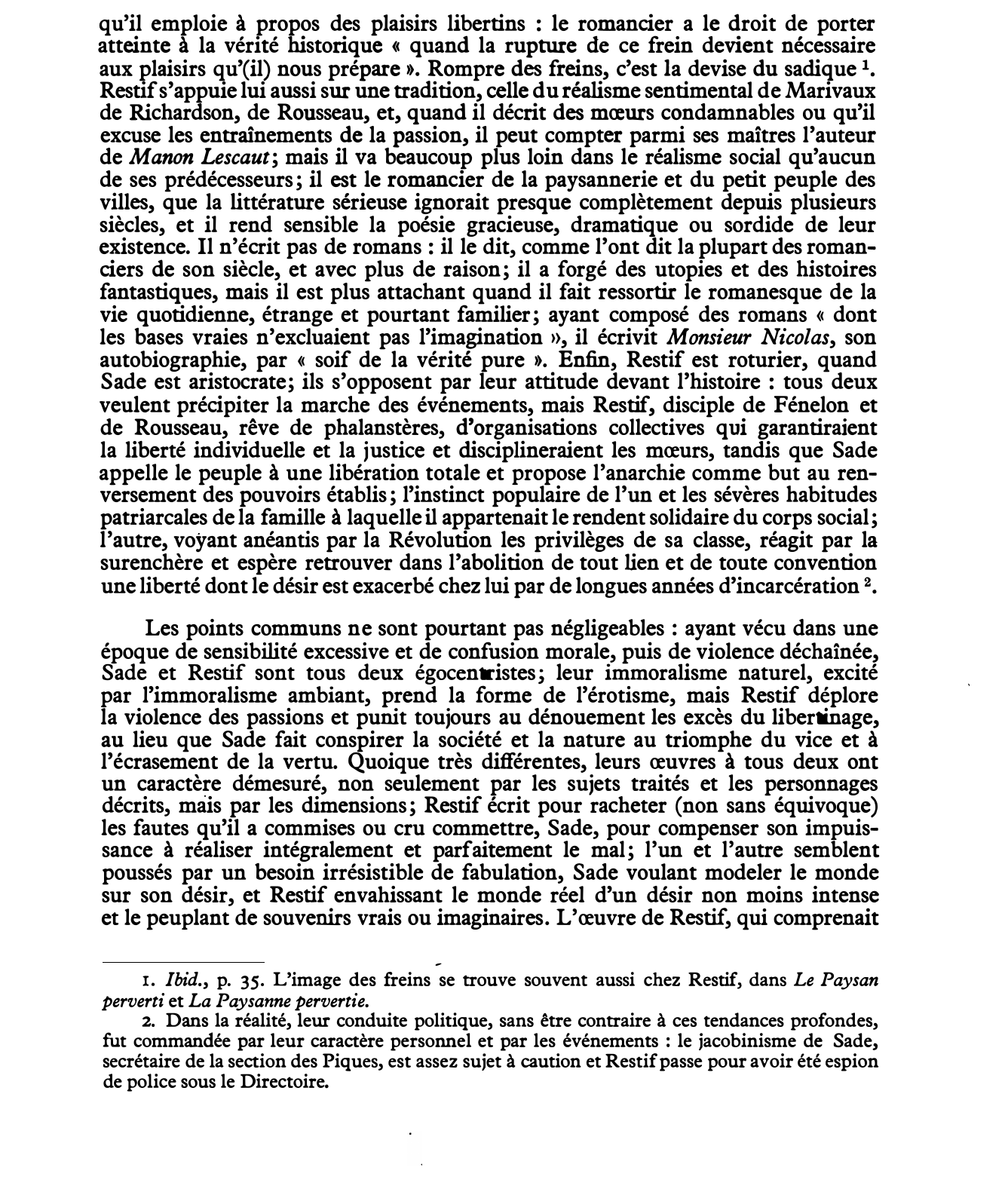 Prévisualisation du document Sade et Restif de la Bretonne - Histoire de la littérature