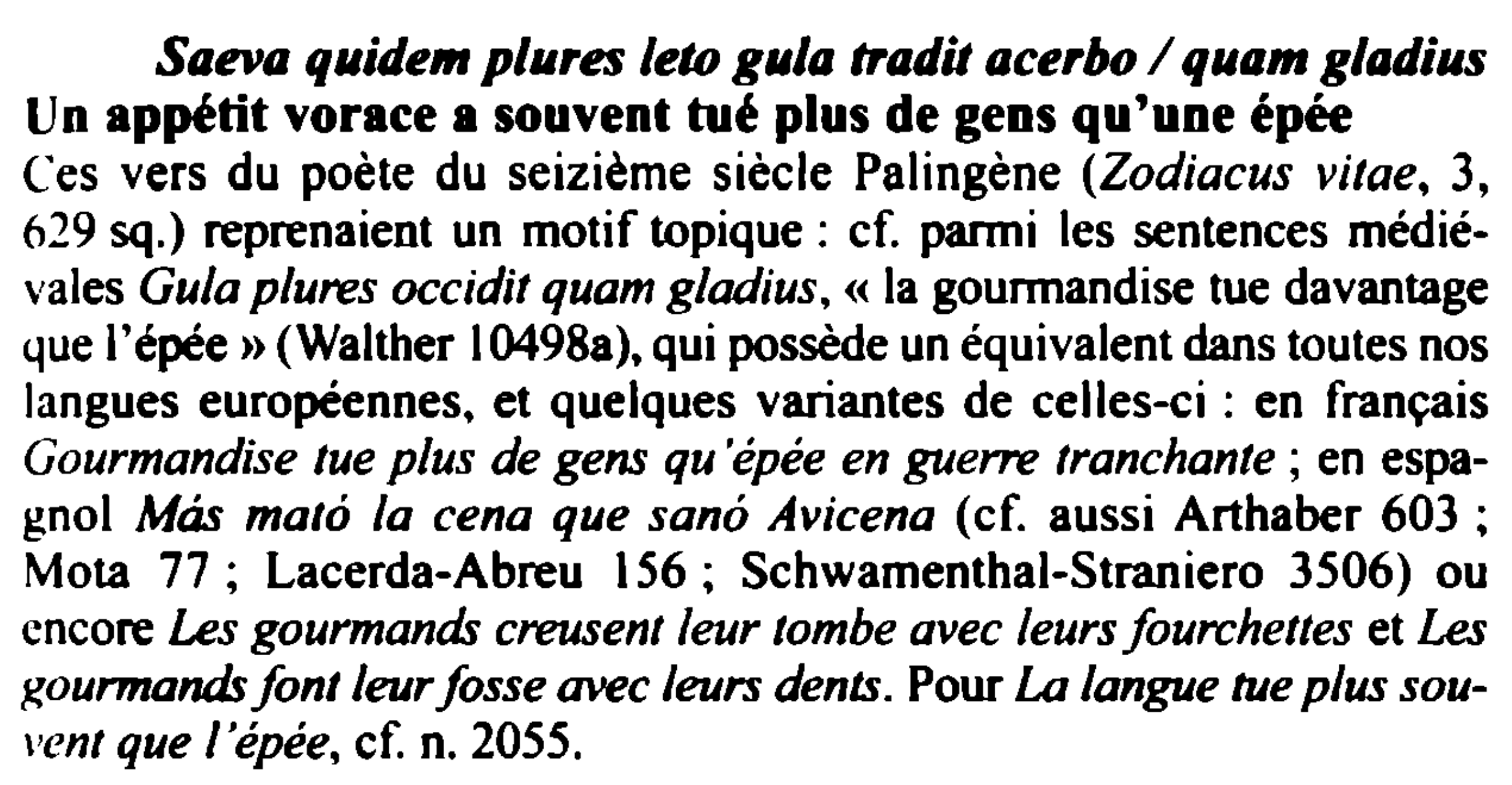 Prévisualisation du document Saeva quidem plures leto gula tradit acerbo/quam gladius