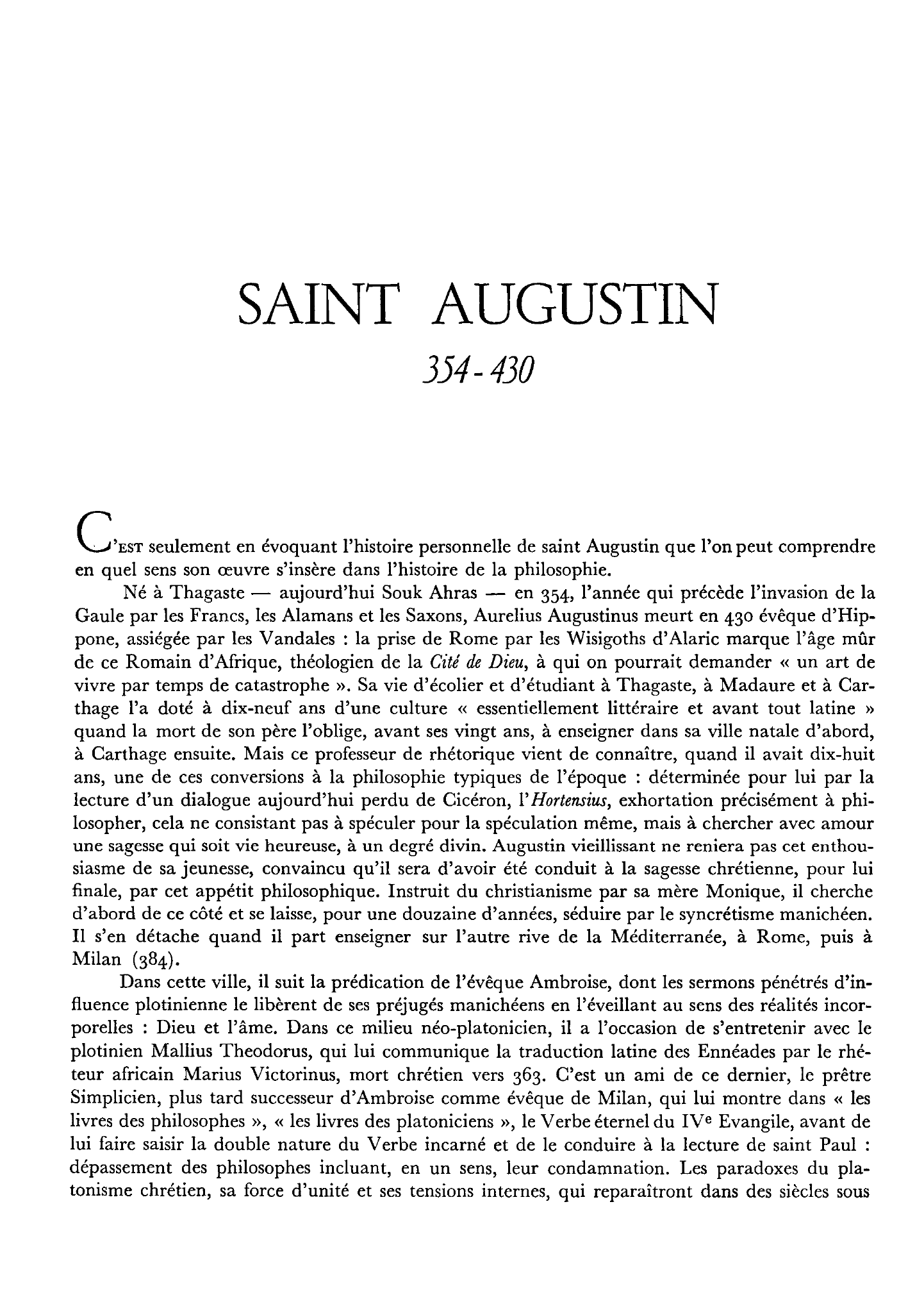 Prévisualisation du document SAINT AUGUSTIN
