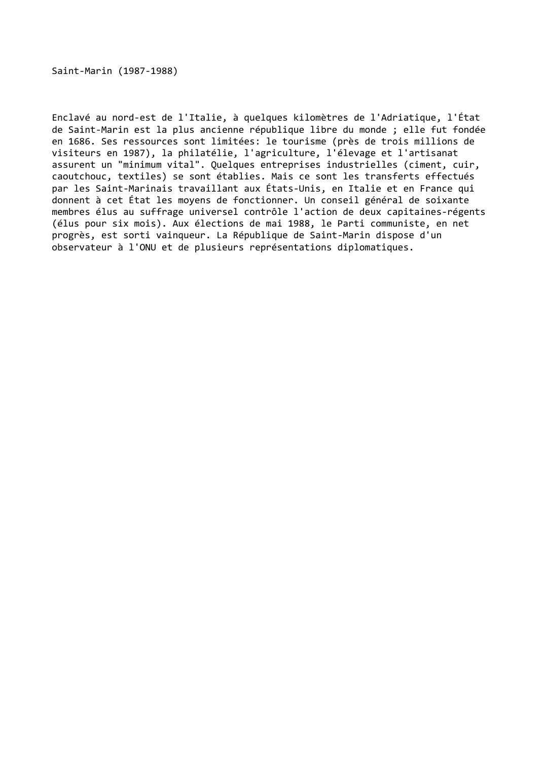 Prévisualisation du document Saint-Marin (1987-1988)