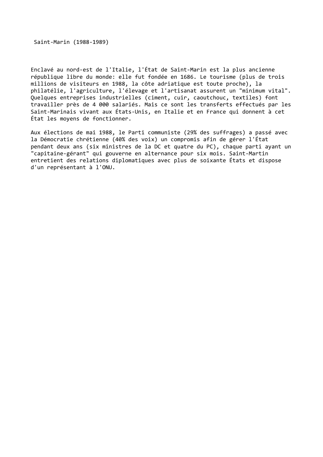 Prévisualisation du document Saint-Marin (1988-1989)