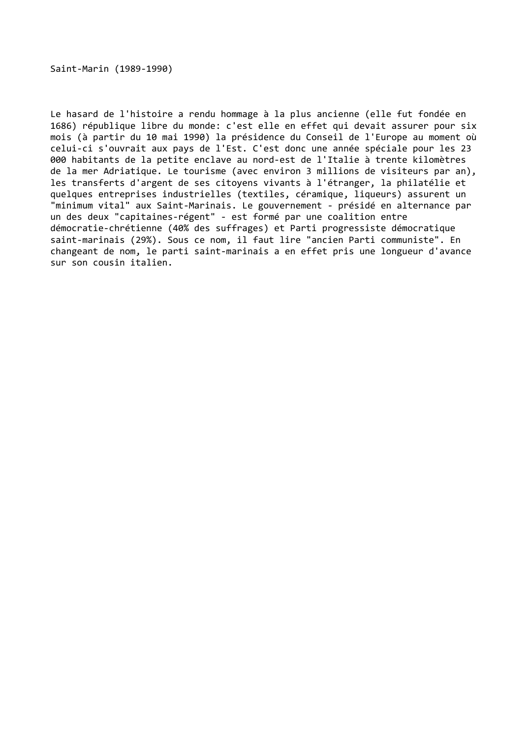 Prévisualisation du document Saint-Marin (1989-1990)
