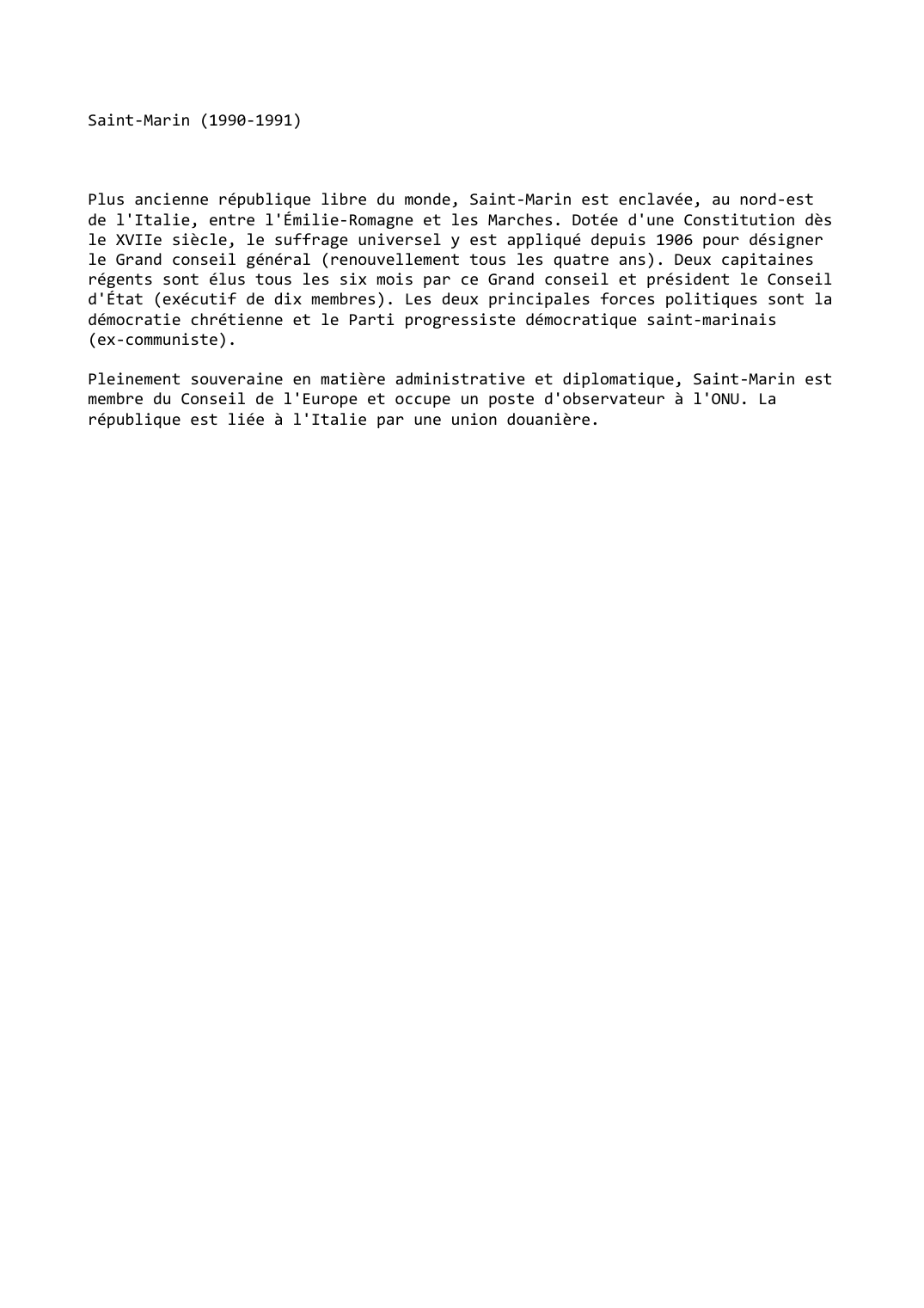 Prévisualisation du document Saint-Marin (1990-1991)