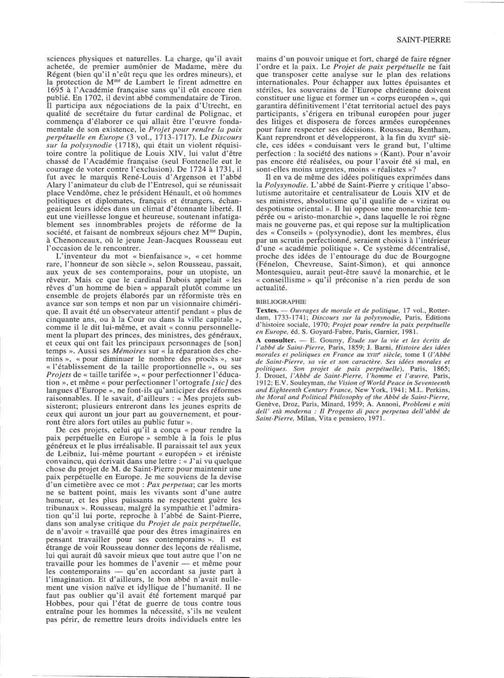 Prévisualisation du document SAINT-PIERRE, Charles Irénée Castel, abbé de