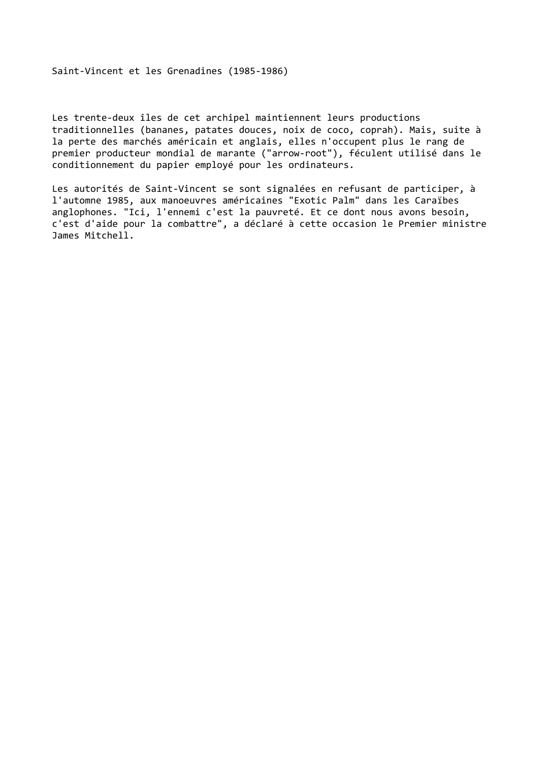 Prévisualisation du document Saint-Vincent et les Grenadines (1985-1986)