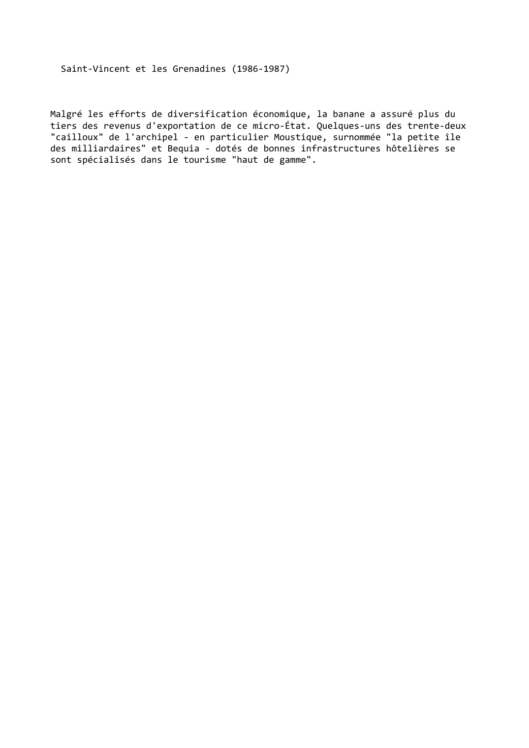 Prévisualisation du document Saint-Vincent et les Grenadines (1986-1987)