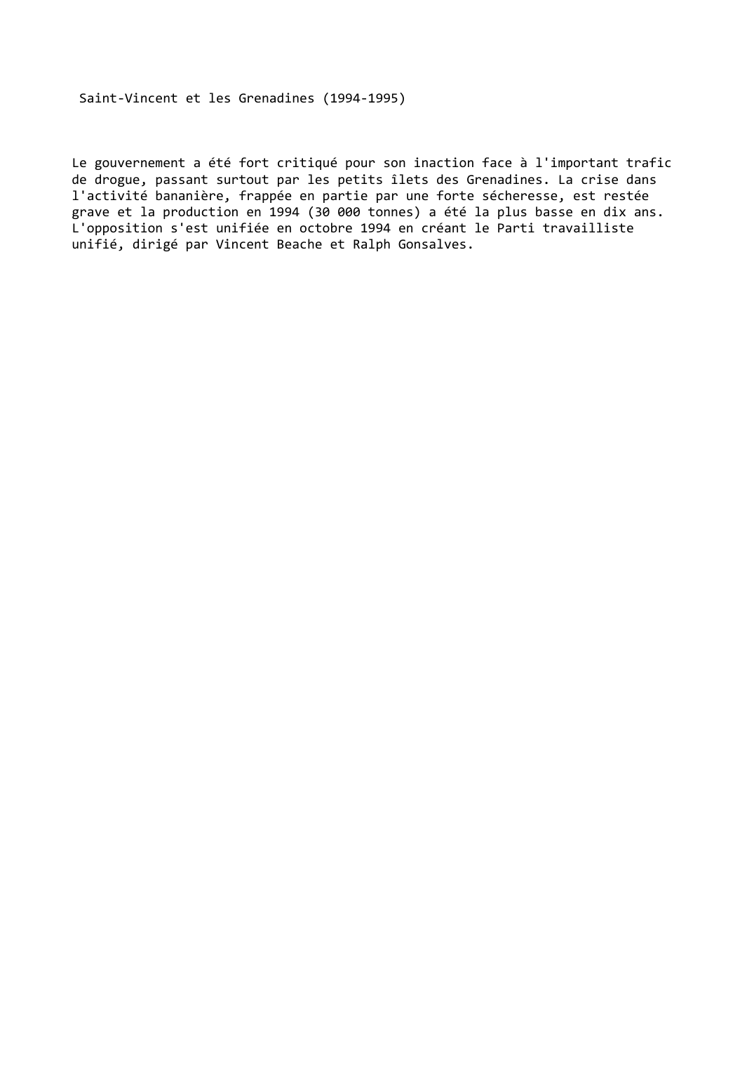 Prévisualisation du document Saint-Vincent et les Grenadines (1994-1995)