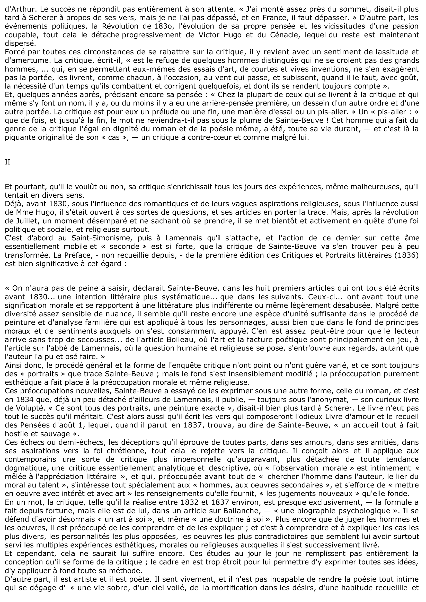 Prévisualisation du document SAINTE-BEUVE AVANT « Port-Royal »