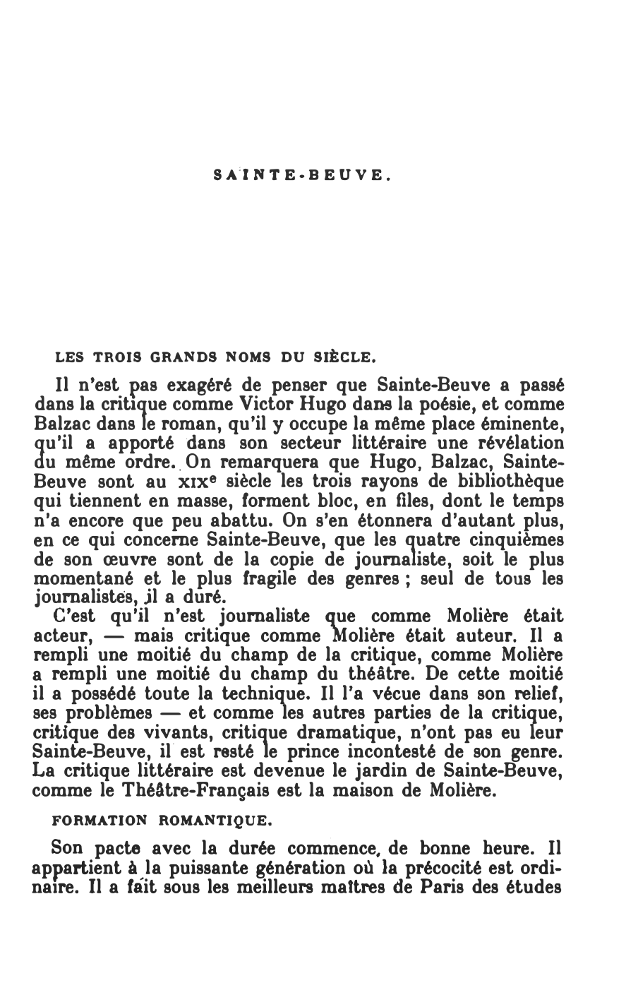Prévisualisation du document Sainte-Beuve (littérature)