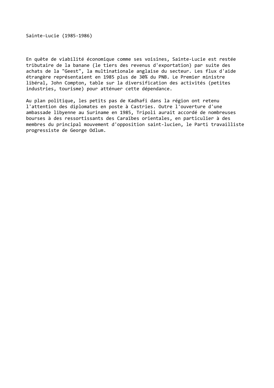 Prévisualisation du document Sainte-Lucie (1985-1986)
