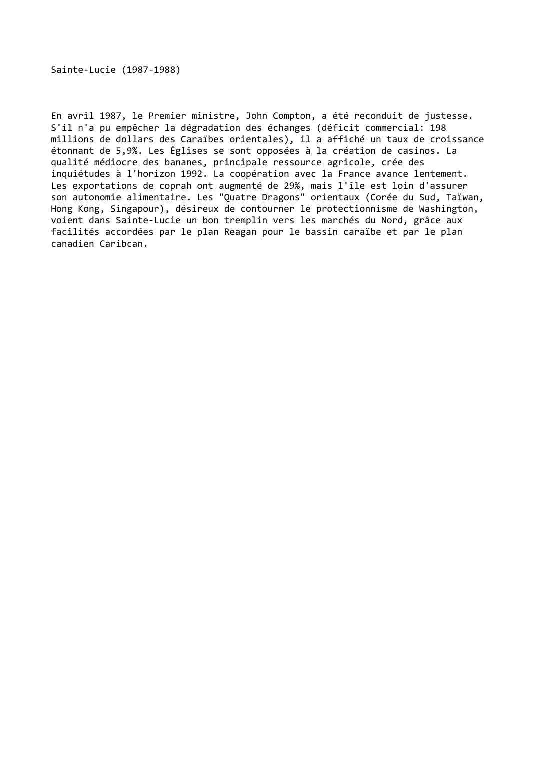 Prévisualisation du document Sainte-Lucie (1987-1988)