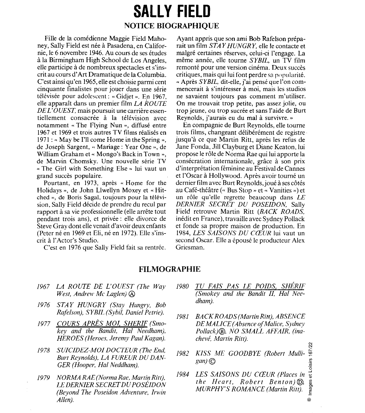 Prévisualisation du document SALLY FIELD