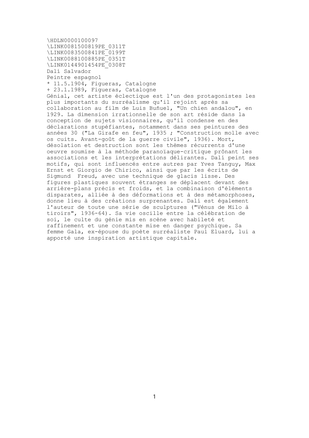 Prévisualisation du document Salvador Dali