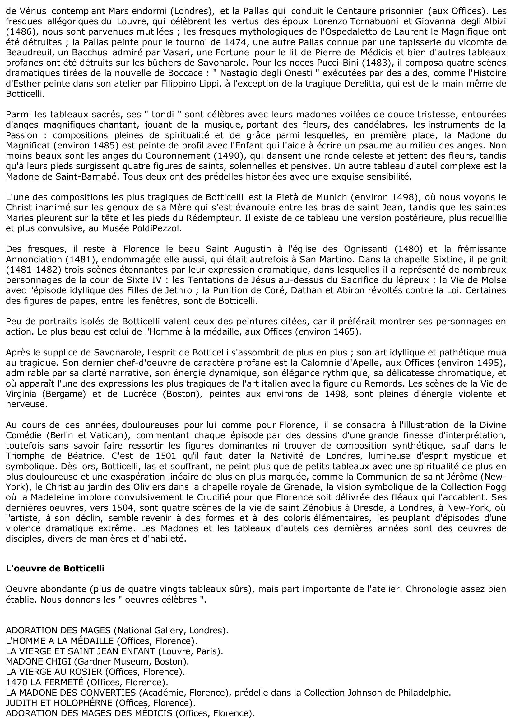 Prévisualisation du document Sandro Botticelli (fiche de culture générale)