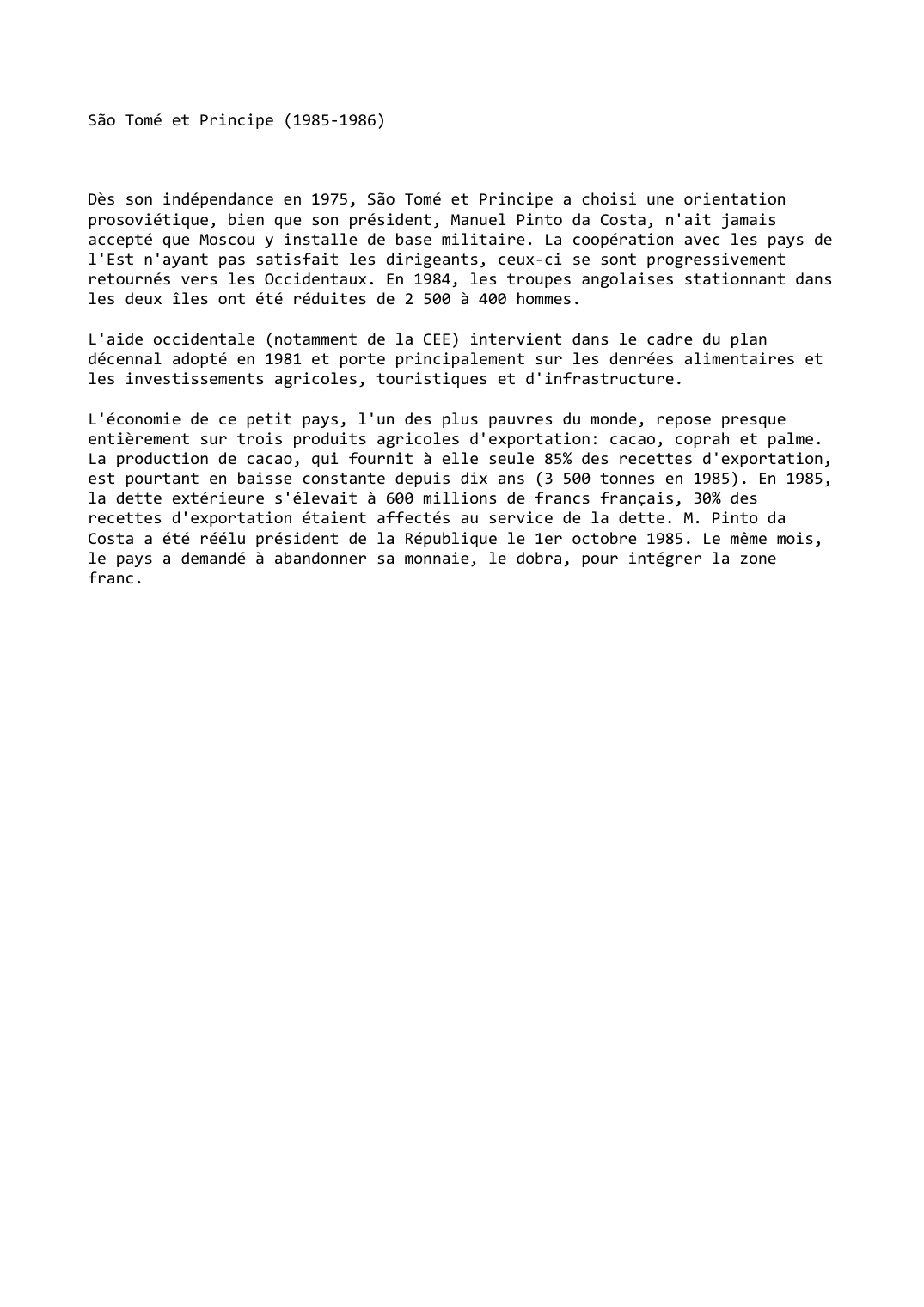 Prévisualisation du document São Tomé et Principe (1985-1986)