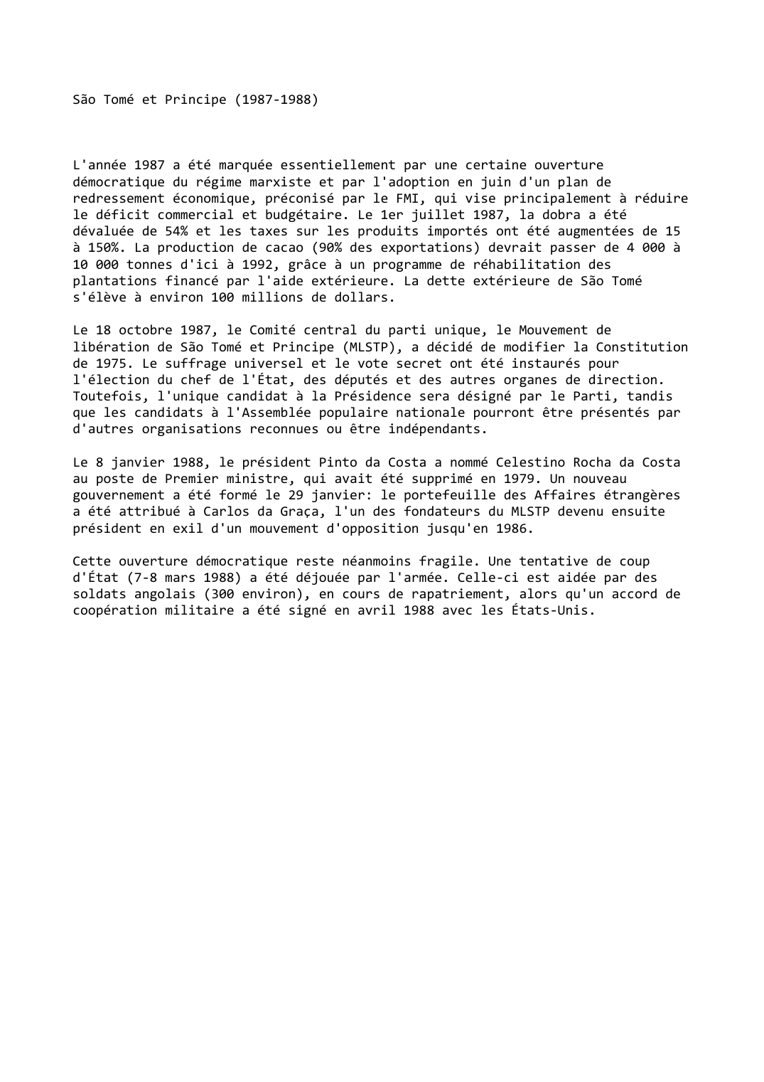 Prévisualisation du document São Tomé et Principe (1987-1988)