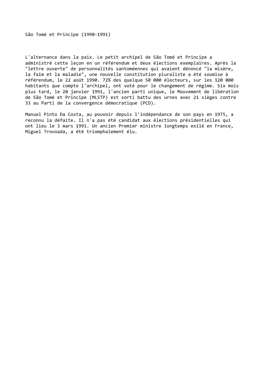 Prévisualisation du document São Tomé et Principe (1990-1991)