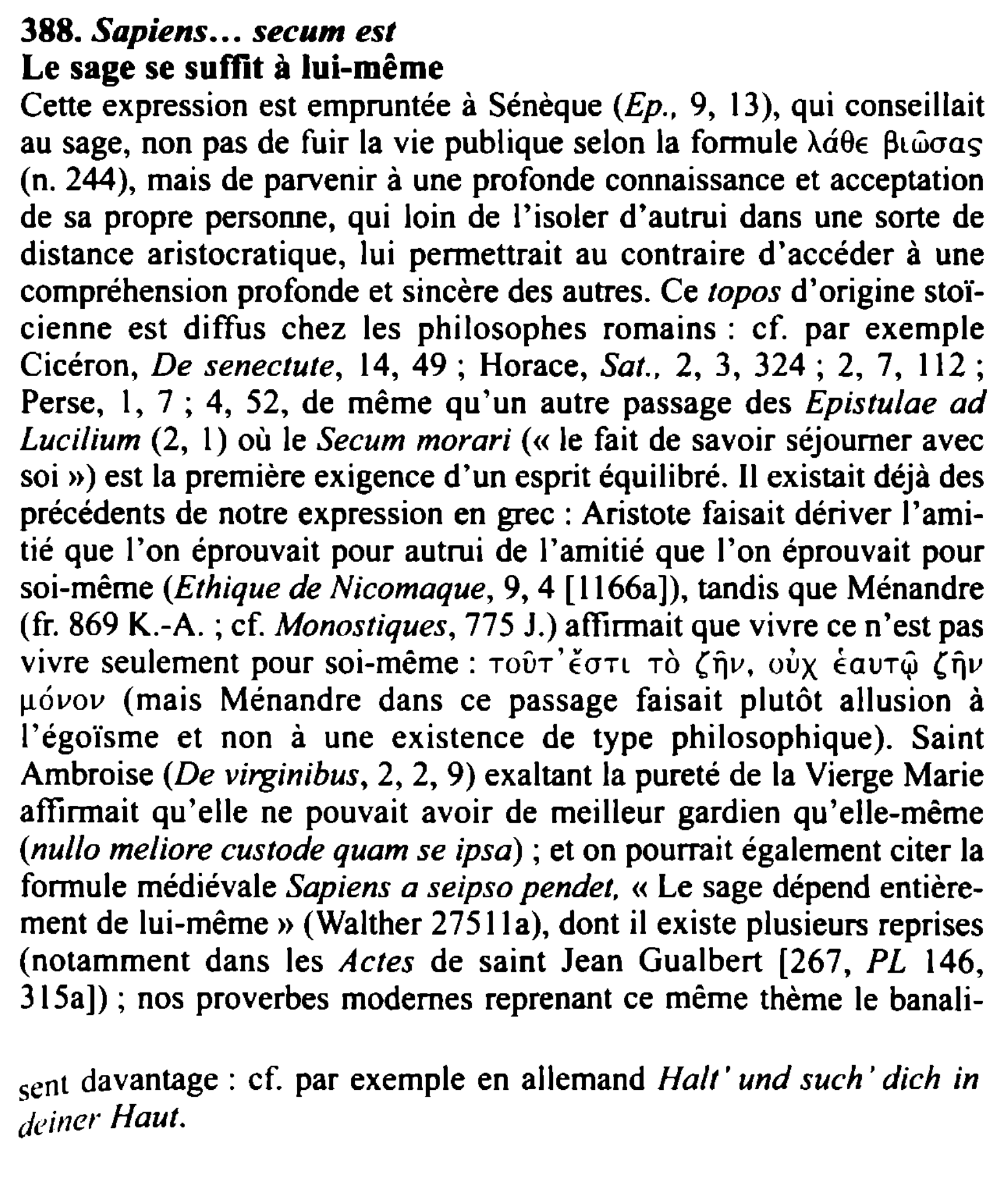 Prévisualisation du document Sapiens... secum est / Le sage se suffit à lui-même