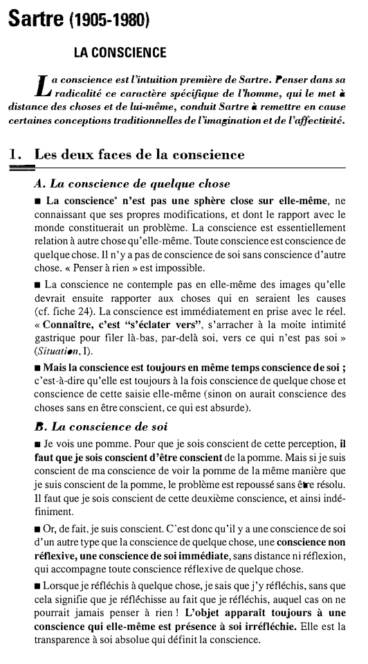 Prévisualisation du document Sartre (1905-1980)
LA CONSCIENCE

L

a conscience est l'intuition première de Sartre. Penser dans sa
radicalité ce camctère spécifique de...