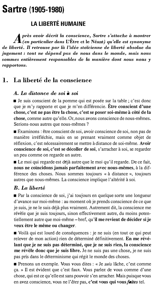 Prévisualisation du document Sartre (1905-1980)
LA LIBERTÉ HUMAINE

A

près avoir décrit la conscience, Sartre s'attache à montrer
(en particulier dans L'Êtrc et...