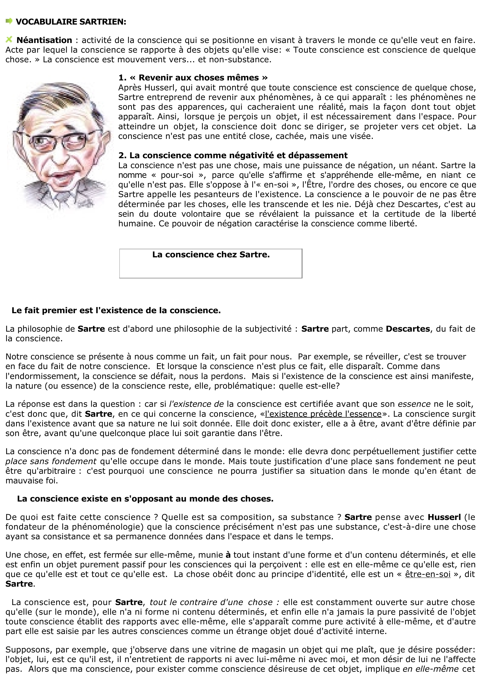 Prévisualisation du document Sartre: Etre et Néant