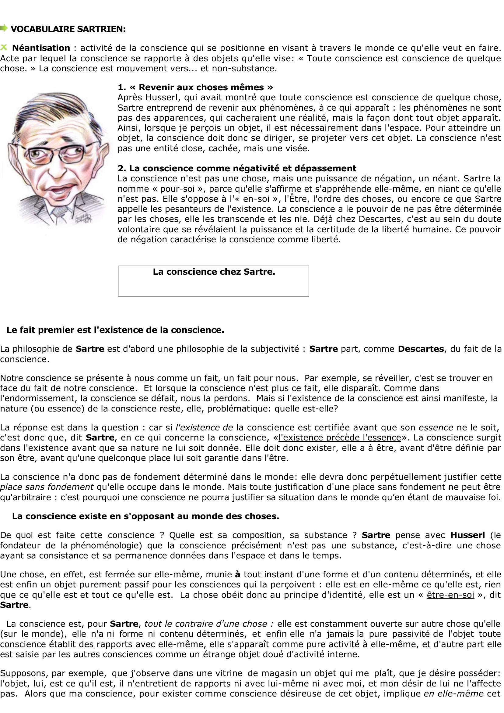 Prévisualisation du document Sartre: Etre et Néant