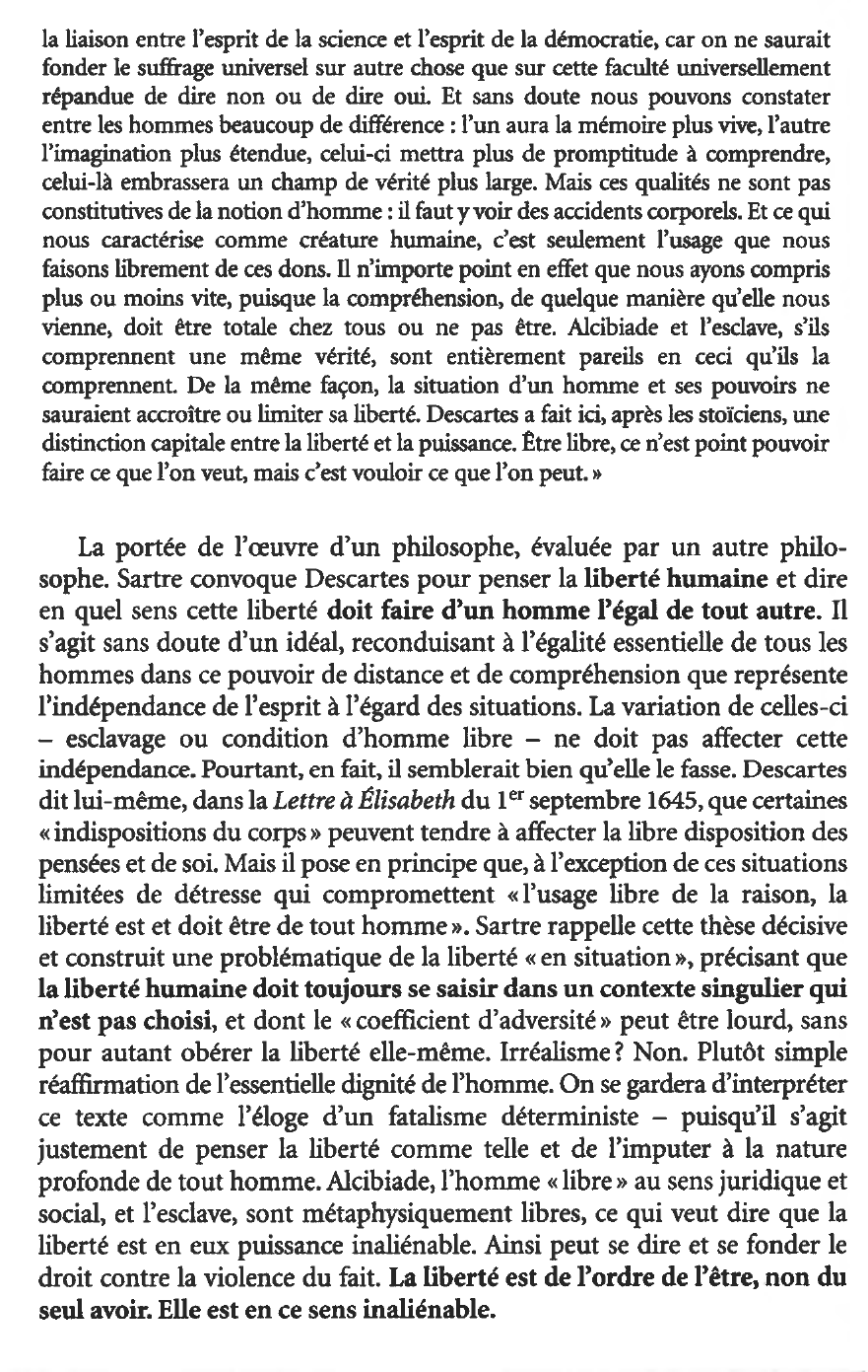 Prévisualisation du document Sartre, Situations philosophiques, « La liberté cartésienne »