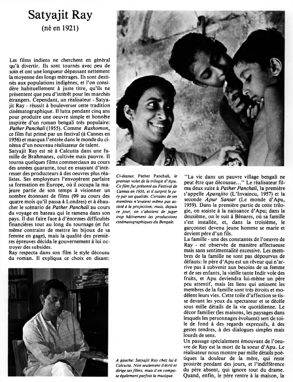 Prévisualisation du document Satyajit Ray