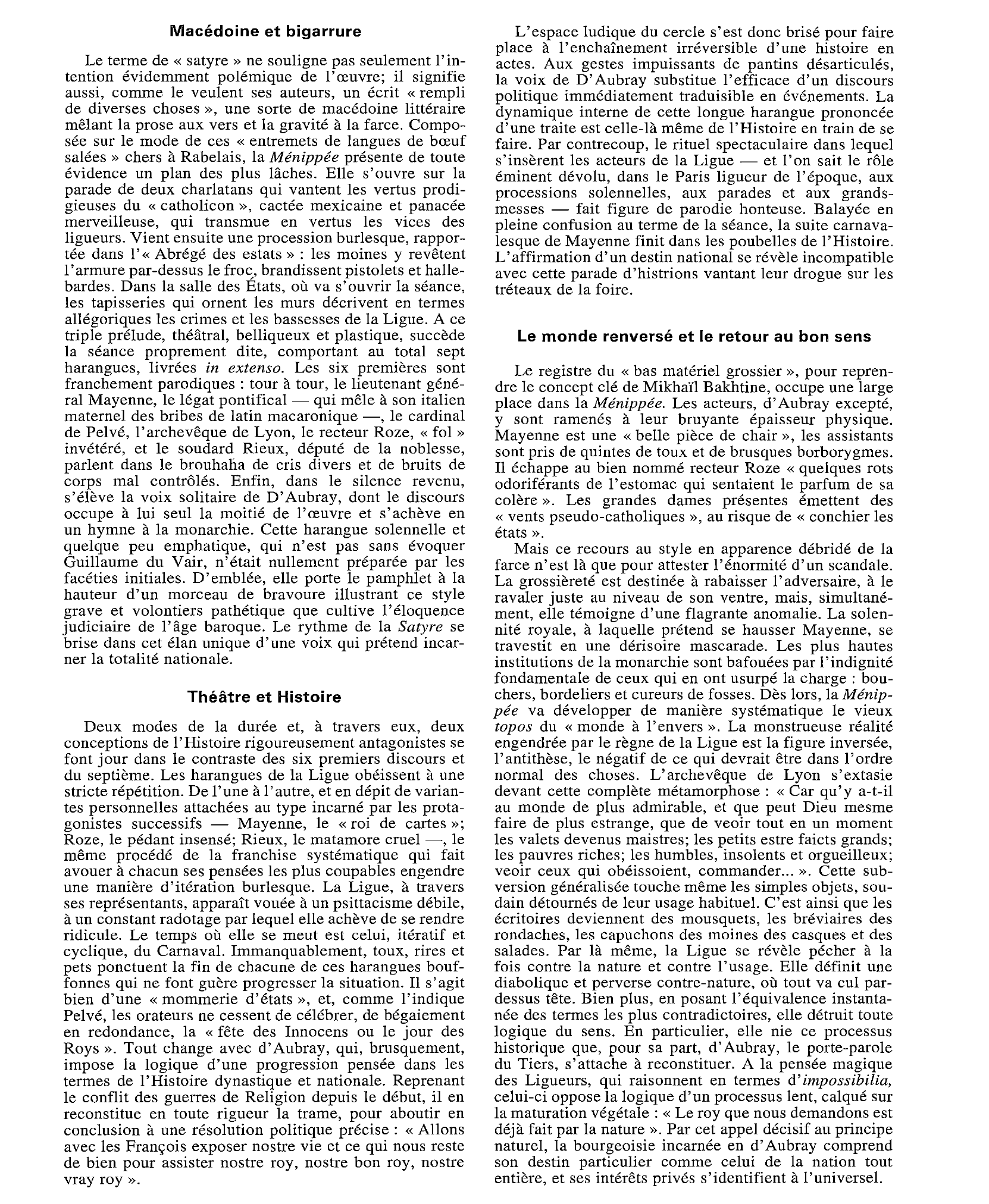 Prévisualisation du document SATYRE MÉNIPPÉE [1594]. Fiche de lecture