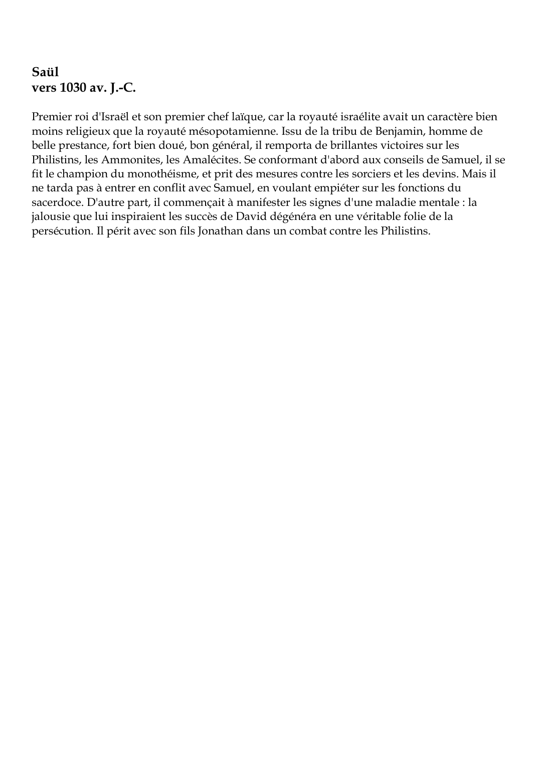 Prévisualisation du document Saülvers 1030 av.