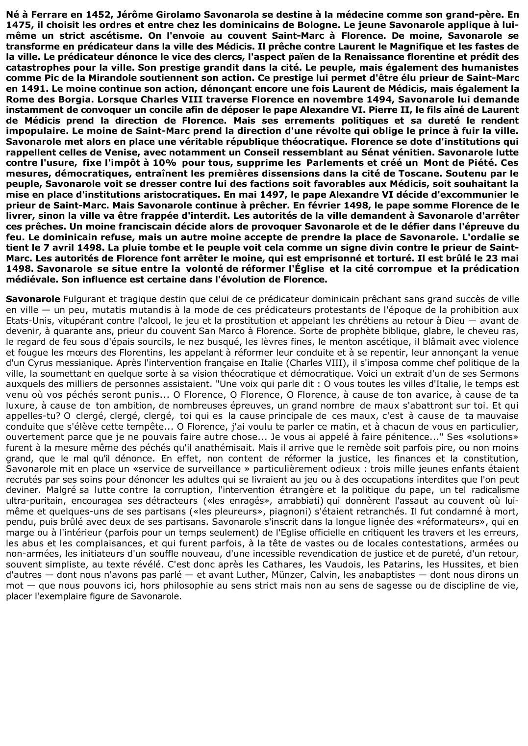 Prévisualisation du document Savonarole