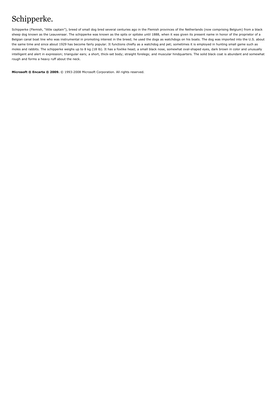 Prévisualisation du document Schipperke.