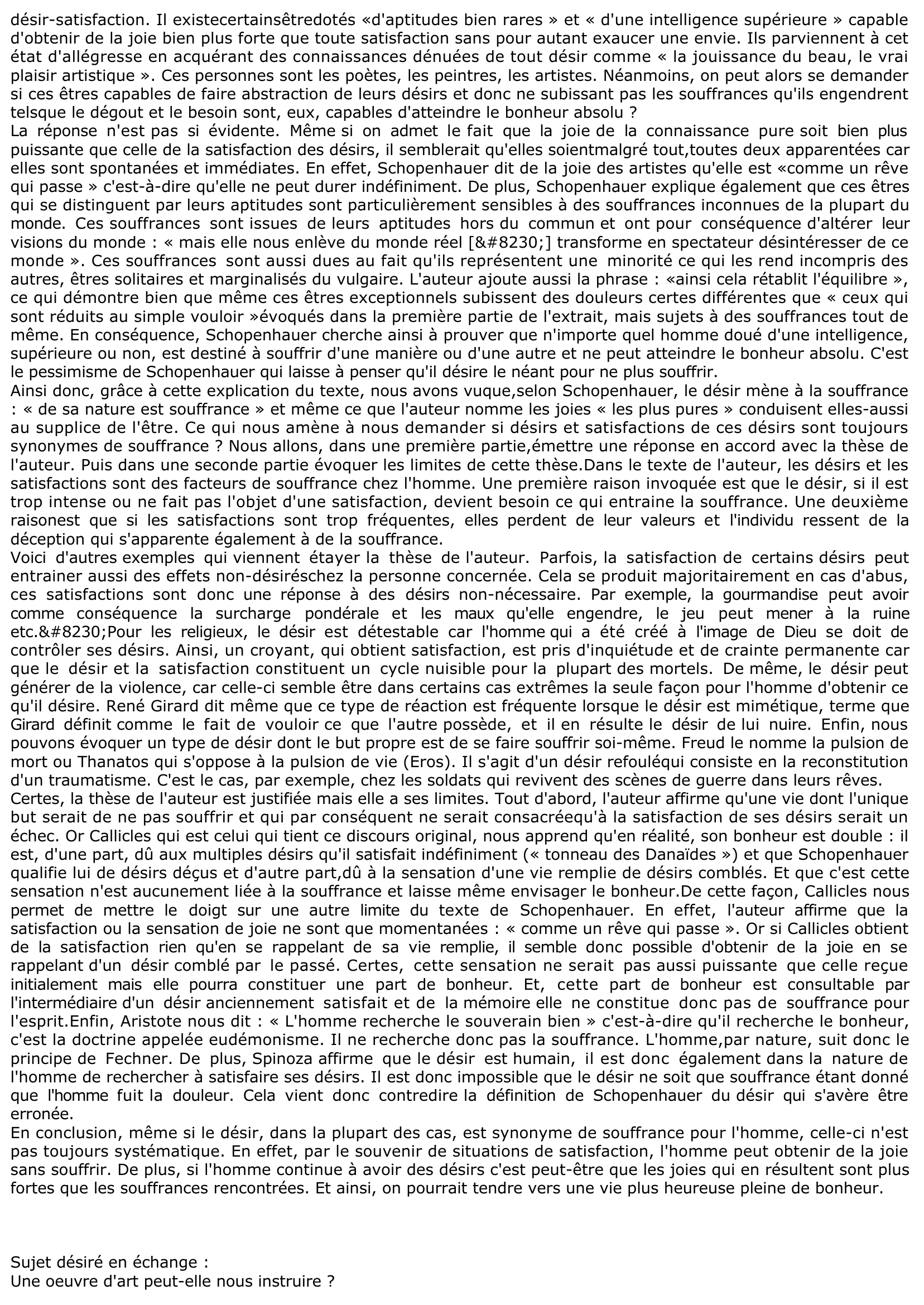 Prévisualisation du document SCHOPENHAUER Le Monde comme Volonté et comme Représentation - Livre IV, §. 57, tr. fr. A. Burdeau