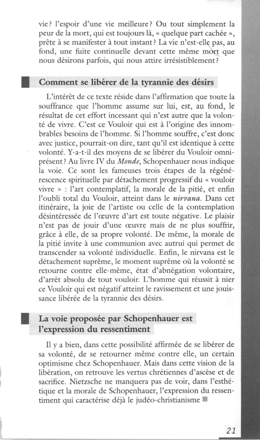 Prévisualisation du document Schopenhauer, Le Monde comme volonté et représentation, Livre IV