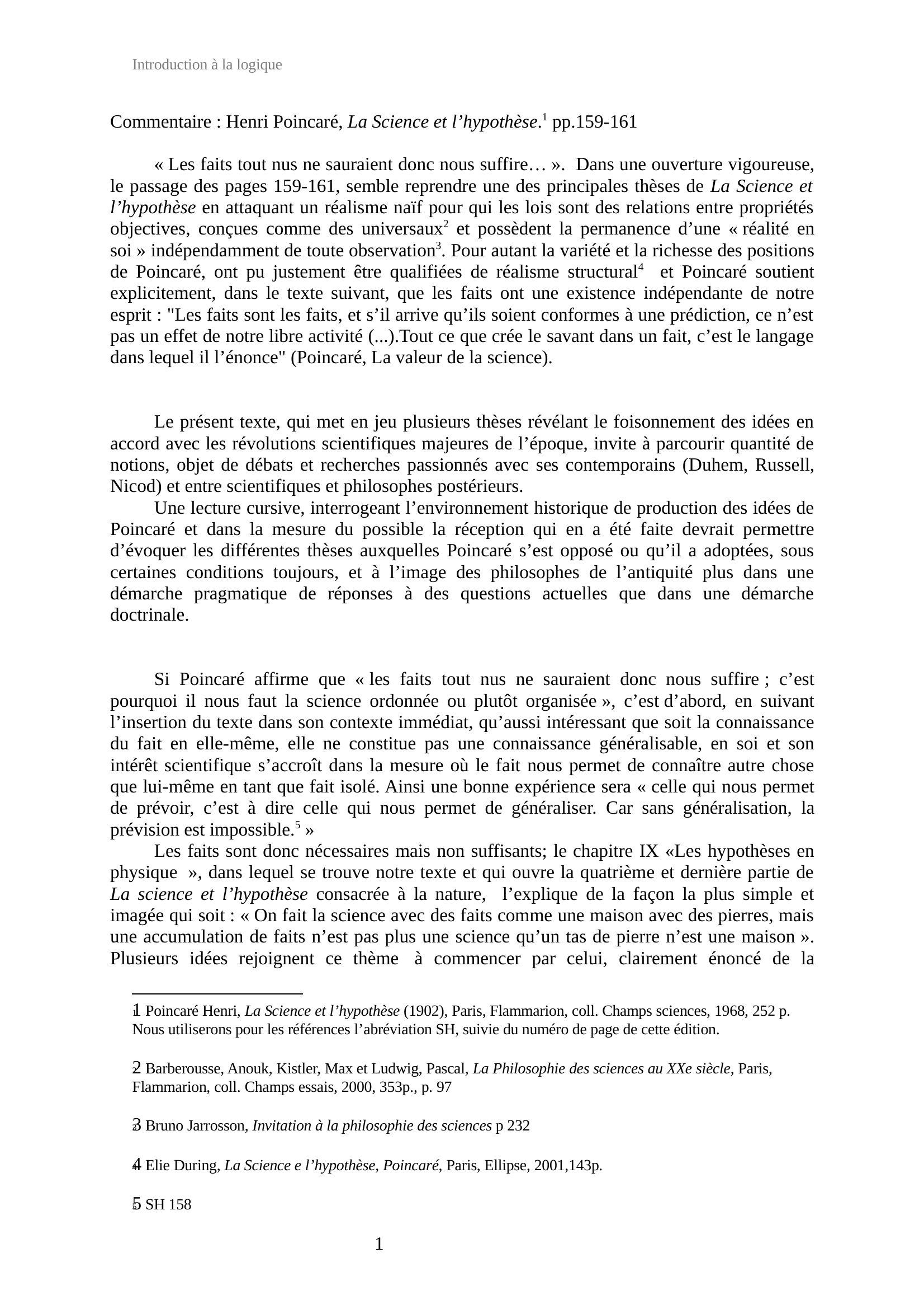 Prévisualisation du document SCIENCE ET L’HYPOTHÈSE (La) Henri Poincaré