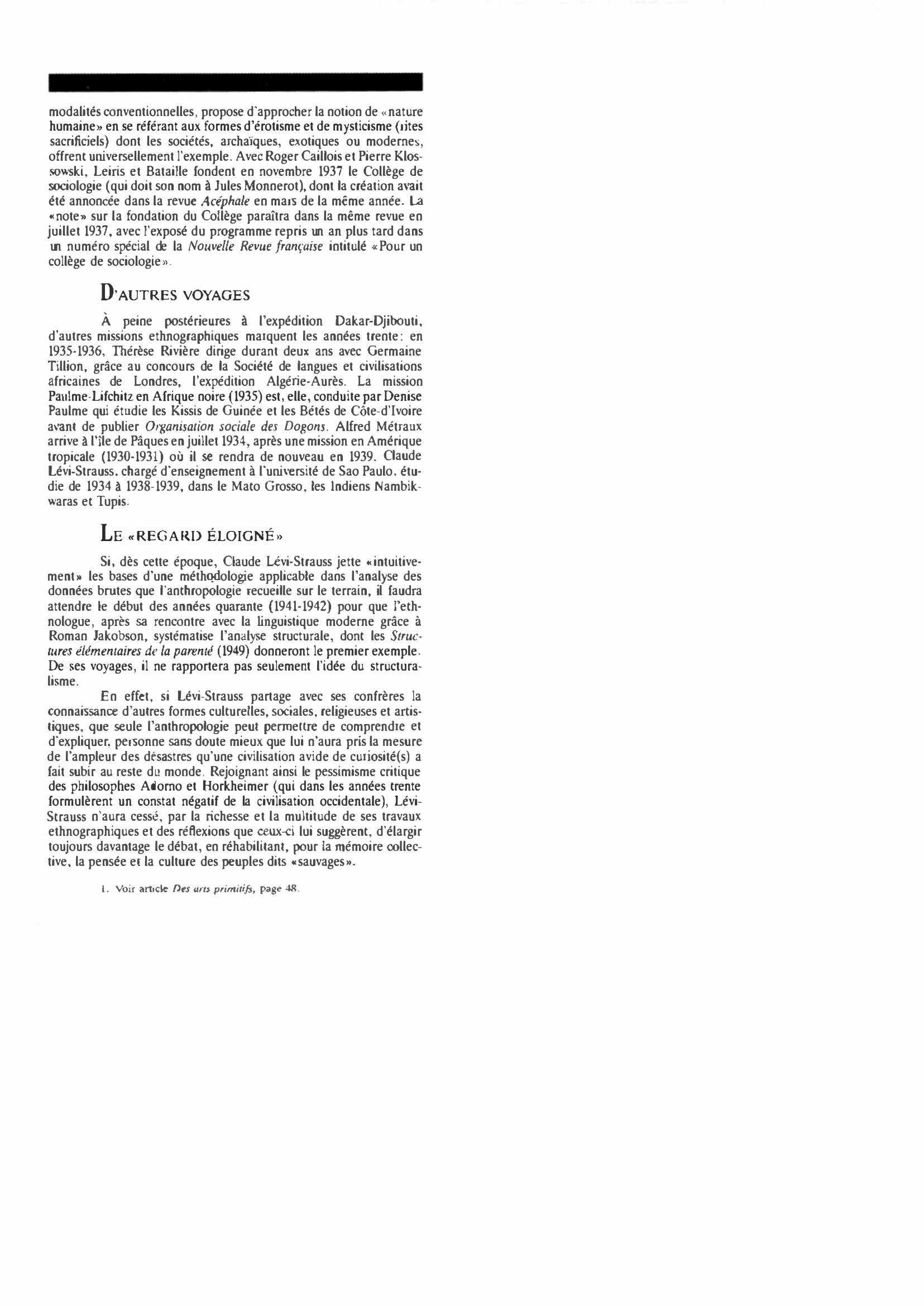 Prévisualisation du document SCIENCES DE L’HOMME de 1930 à 1939 : Histoire