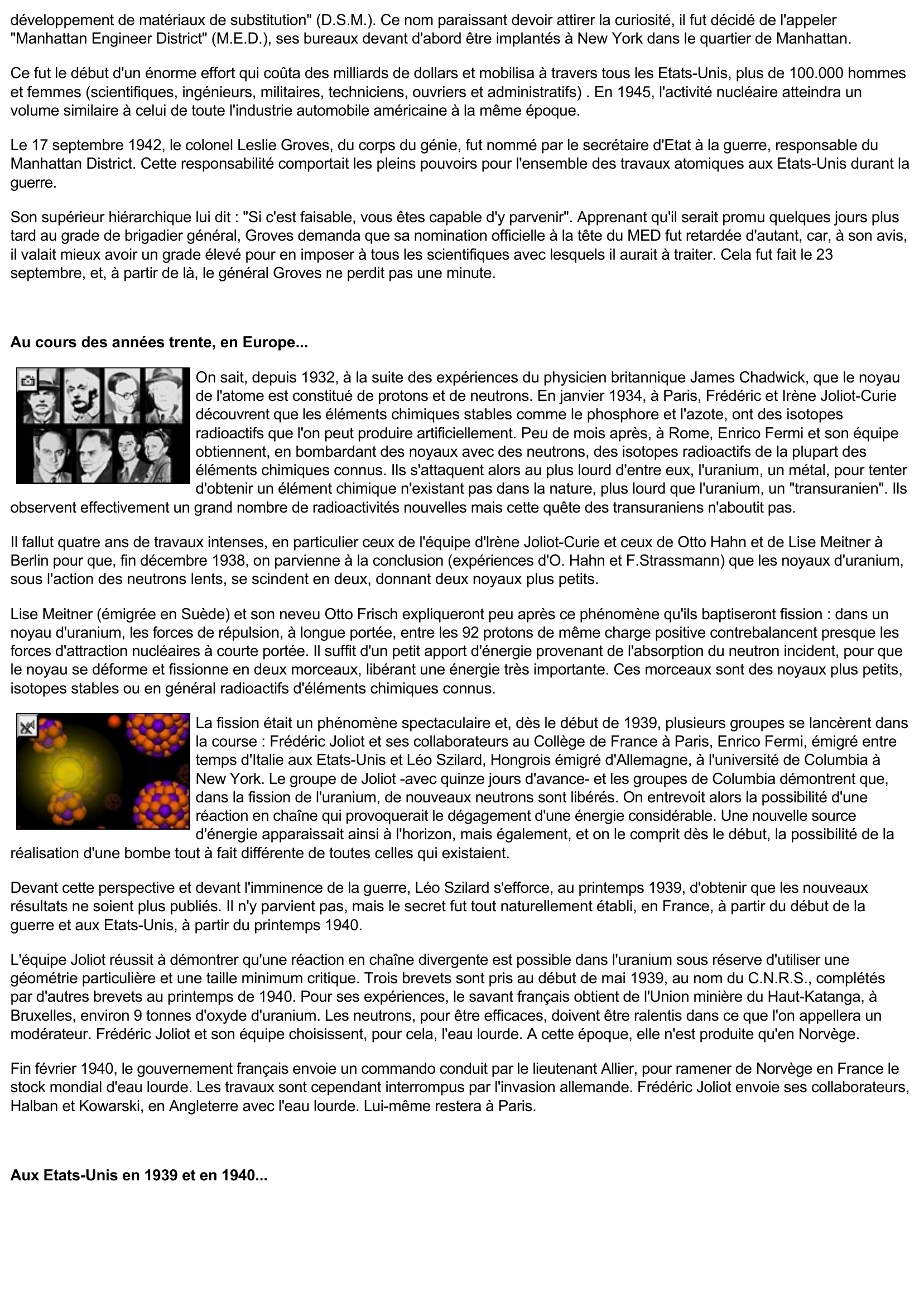 Prévisualisation du document Sciences & Techniques: Le Manhattan project