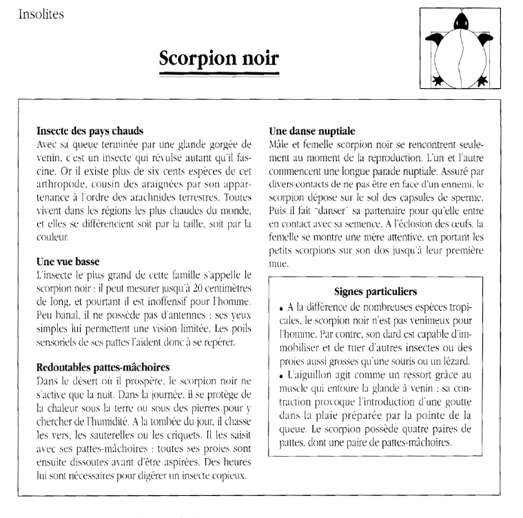 Prévisualisation du document Scorpion noir.