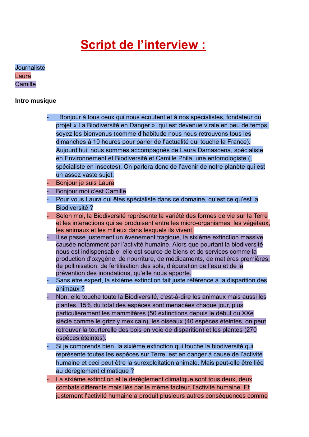 Prévisualisation du document Script sur la biodiversité