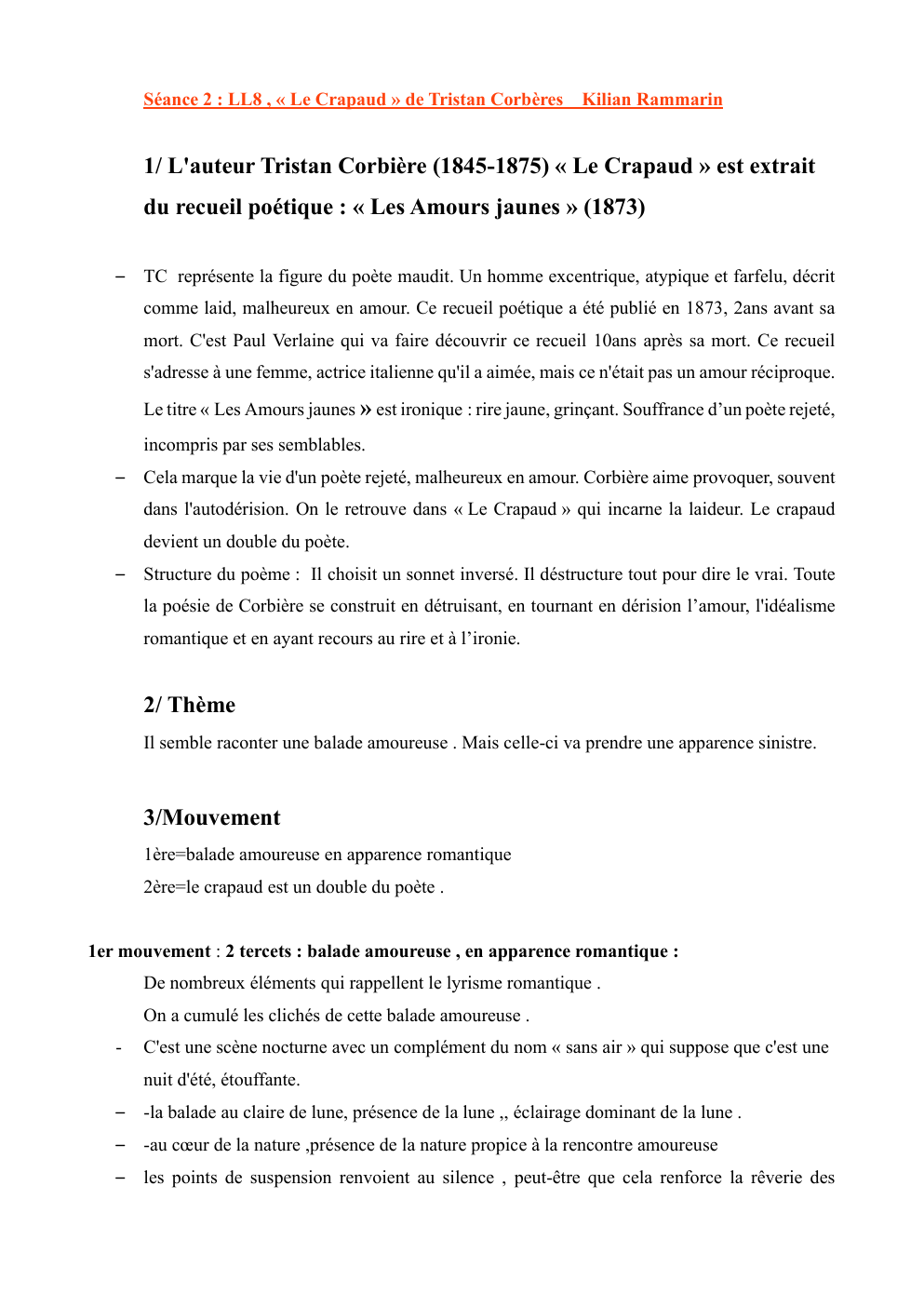 Prévisualisation du document Séance 2 : LL8 , « Le Crapaud » de Tristan Corbière