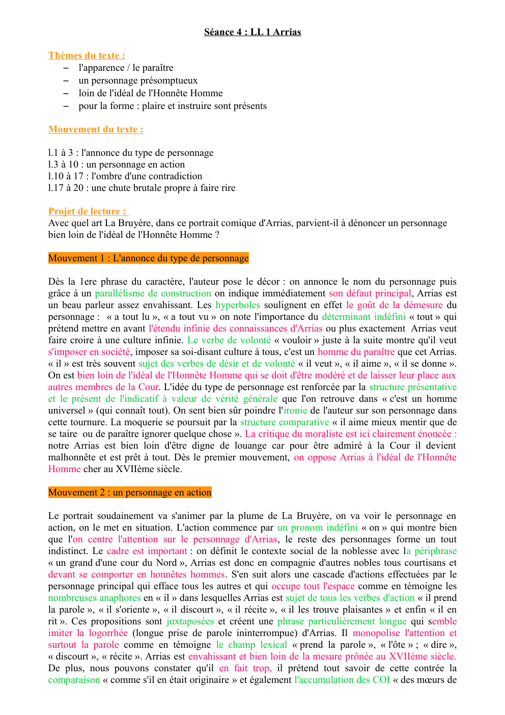 Prévisualisation du document Séance 4 : LL 1 Arrias de  La Bruyère