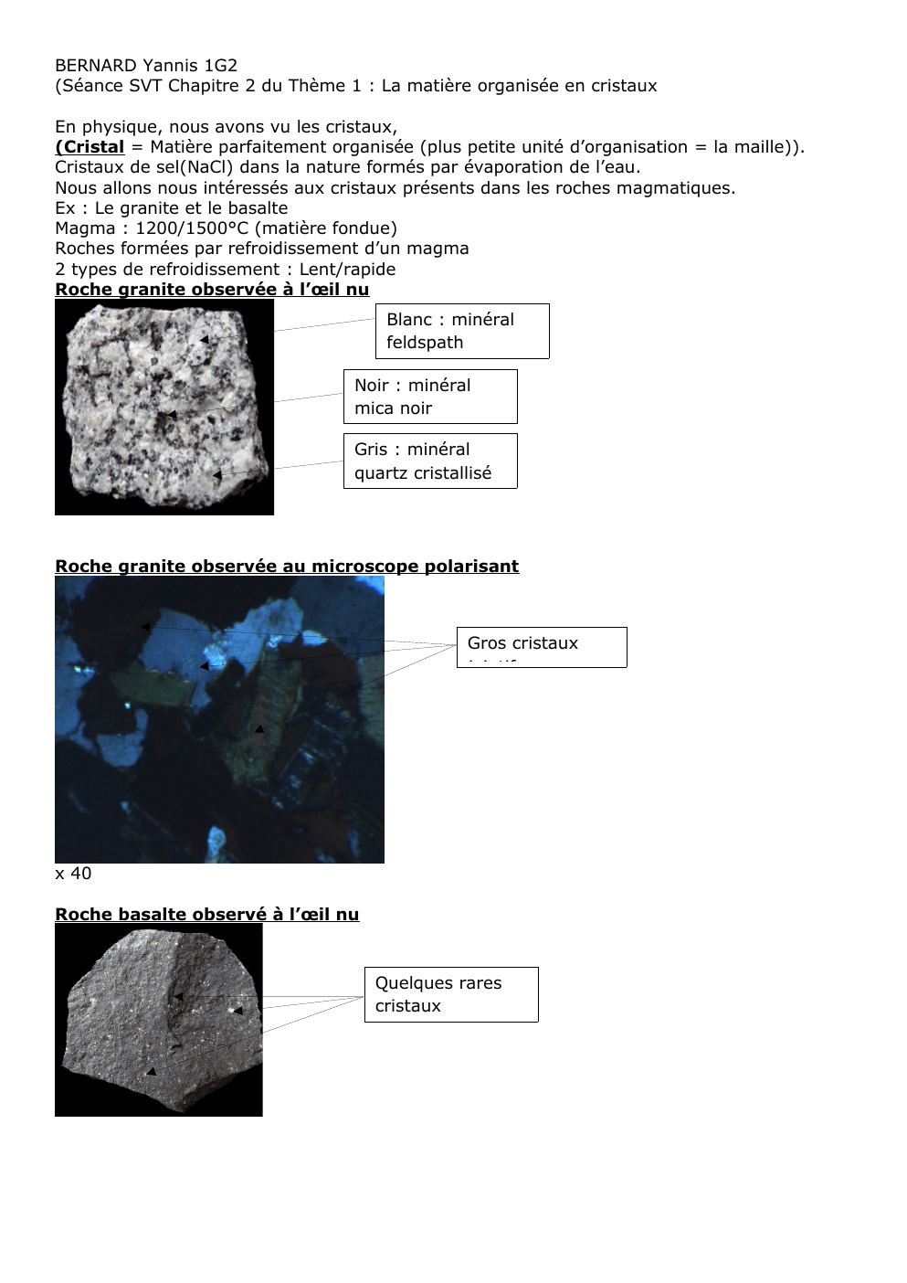 Prévisualisation du document (Séance SVT Chapitre 2 du Thème 1 : La matière organisée en cristaux