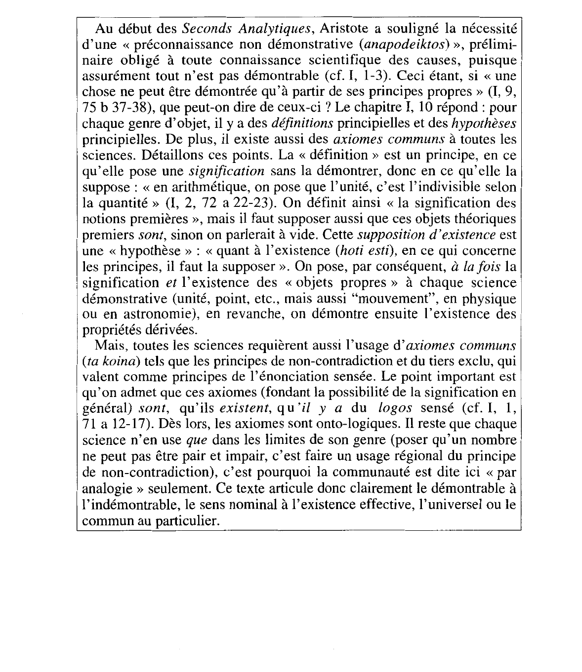 Prévisualisation du document (Seconds Analytiques I, 10, 76 a 31 - b 11) d'Aristote